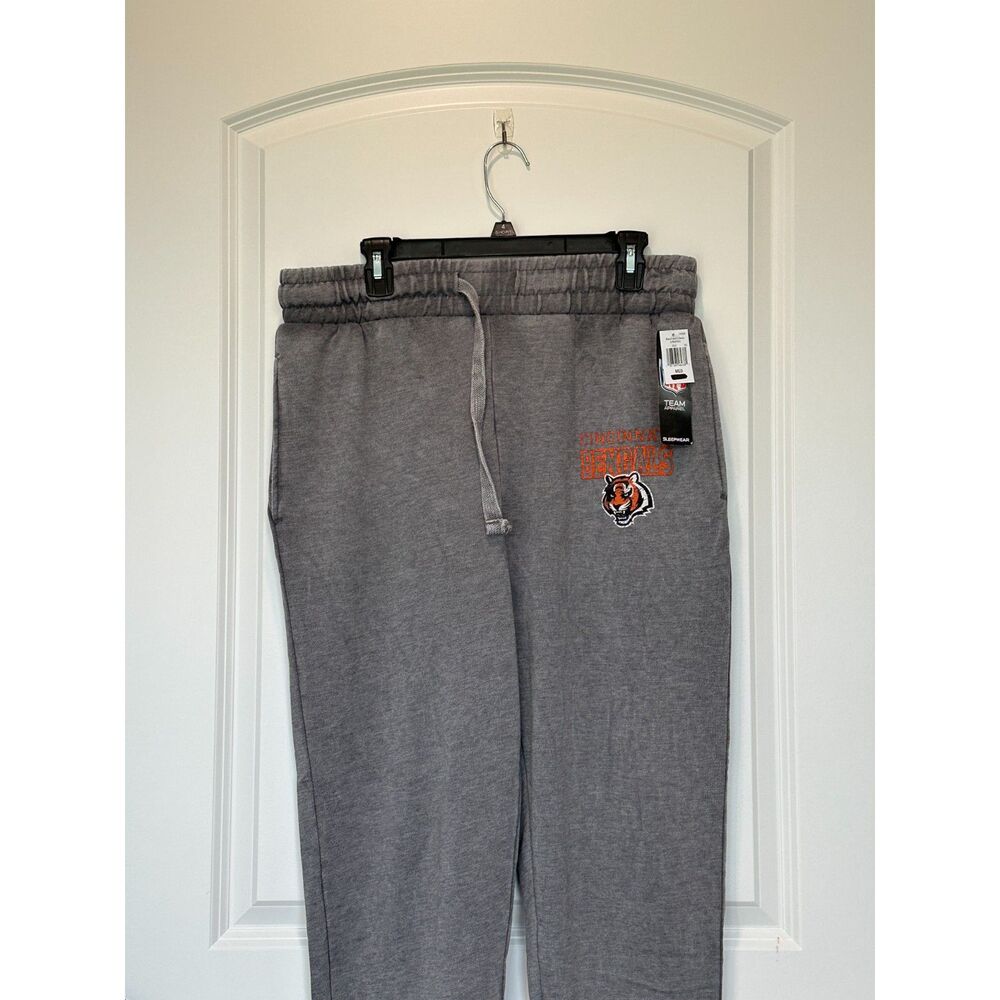 NWT NFL Sleepwear Mason Men's Fleece Cuffed Pant Gray Cincinnati Bengals Size M - Picture 4 of 7